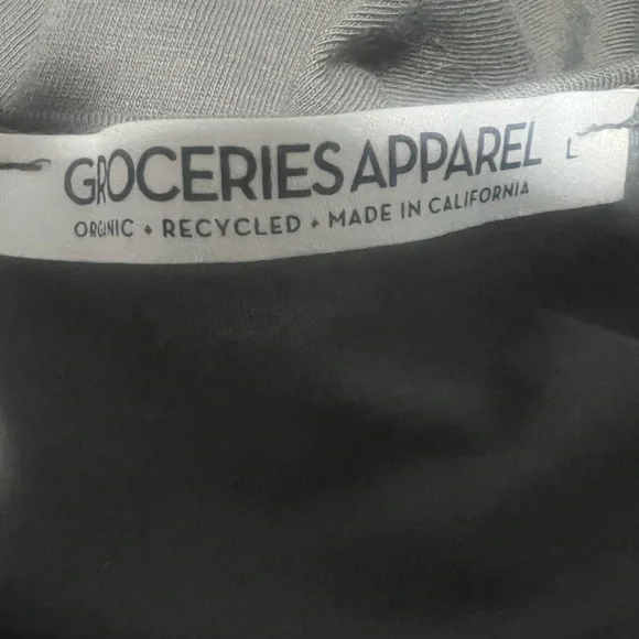 Groceries Apparel Olive Green Cotton Tank Top L - Picture 3 of 5